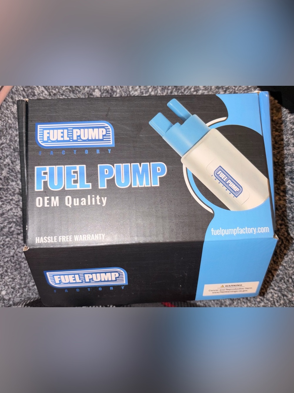 Blue and White Fuel Pump